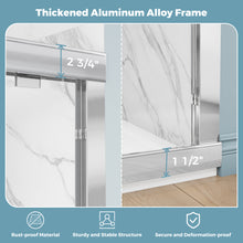 Load image into Gallery viewer, DELAVIN Semi-Frameless Double Sliding Shower Door, Semi-Frameless Shower Glass Door with Towel Bar, SGCC Clear Tempered Bypass Glass Shower Door with Explosion-Proof Film