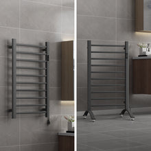 Load image into Gallery viewer, DELAVIN Wall Mounted/Standing Heated Towel Rack, Towel Warmer Rack, Timer and Temperature Control, Electric Mild Steel Towel Warmer (ETL Certified), Plug-in/Hardwired