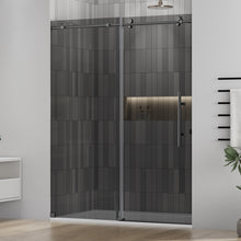 Load image into Gallery viewer, DELAVIN Frameless Glass Shower Door, Smooth Sliding Shower Door with 5/16" Tempered Ultra-Clear Glass