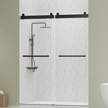 Load image into Gallery viewer, DELAVIN 56-60 Inch Width x 75 Inch Height Double Sliding Shower Door, Frameless Bathroom Door with Clear Glass