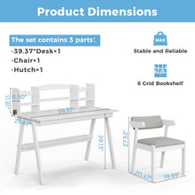 Load image into Gallery viewer, DELAVIN Solid Wooden Kids Desk and Chair Set