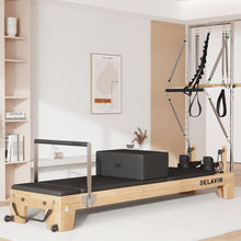 Load image into Gallery viewer, DELAVIN Pilates Reformer Machine, Wooden Pilates Reformer for Home Gym, Pilates Reformer Equipment with Reformer Accessories, Reformer Box and Padded Jump Board for Yoga and Strength Training