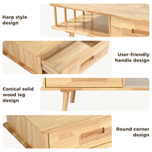 Load image into Gallery viewer, DELAVIN Solid Wood Coffee Table with Fence Line Storage