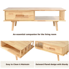 Load image into Gallery viewer, DELAVIN Solid Wood Coffee Table with Fence Line Storage