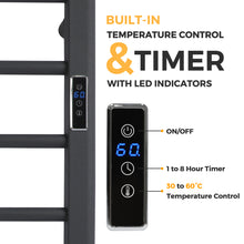 Load image into Gallery viewer, DELAVIN Wall Mounted/Standing Heated Towel Rack, Towel Warmer Rack, Timer and Temperature Control, Electric Mild Steel Towel Warmer (ETL Certified), Plug-in/Hardwired