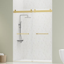 Load image into Gallery viewer, DELAVIN 56-60 Inch Width x 75 Inch Height Double Sliding Shower Door, Frameless Bathroom Door with Clear Glass