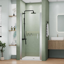 Load image into Gallery viewer, DELAVIN Pivot Frameless Shower Door, Glass Shower Door with Clear SGCC Tempered Glass, Pivot Swing Shower Door in Silver, Single Shower Door Reversible Installation, Magnetic Seal Strip