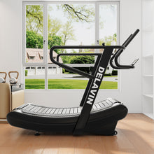 Load image into Gallery viewer, DELAVIN Curved Manual Treadmill, Non Electric Treadmill with 4 Resistance Levels, Motorless Treadmill with Front Digital Display and Handlebar, Wide Belt Treadmill 440LBS Capacity for Home Gym(FBA)
