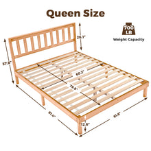 Load image into Gallery viewer, DELAVIN Solid Wood Bed Frame with Headboard, Solid Wood Platform Bed