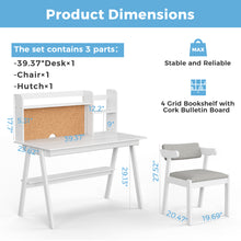 Load image into Gallery viewer, DELAVIN Solid Wooden Kids Desk and Chair Set