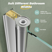 Load image into Gallery viewer, DELAVIN Pivot Frameless Shower Door, Glass Shower Door with Clear SGCC Tempered Glass, Pivot Swing Shower Door in Silver, Single Shower Door Reversible Installation, Magnetic Seal Strip