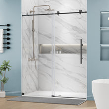 Load image into Gallery viewer, DELAVIN Frameless Shower Door, Bathroom Sliding Glass Shower door with Explosion-Proof Film