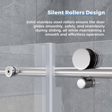 Load image into Gallery viewer, DELAVIN Frameless Glass Shower Door, Smooth Sliding Shower Door with 5/16" Tempered Ultra-Clear Glass