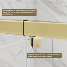 Load image into Gallery viewer, DELAVIN Semi-frameless Pivot Shower Door, Adjustable Swing Glass Shower Door, Water Repellent Shower Door, Black Shower Door With SGCC Clear Tempered Glass, Explosion-Proof Film