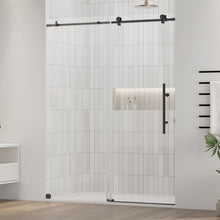 Load image into Gallery viewer, DELAVIN Frameless Glass Shower Door, Smooth Sliding Shower Door with 5/16" Tempered Ultra-Clear Glass