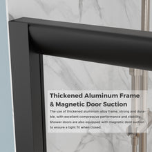Load image into Gallery viewer, DELAVIN Semi-Frameless Sliding Shower Door with Magnetic Seal Strip, Glass Shower Door with SGCC Tempered Glass