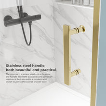 Load image into Gallery viewer, DELAVIN Semi-frameless Pivot Shower Door, Adjustable Swing Glass Shower Door, Water Repellent Shower Door, Black Shower Door With SGCC Clear Tempered Glass, Explosion-Proof Film