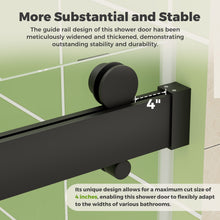 Load image into Gallery viewer, DELAVIN Double Sliding Shower Door, Frameless Shower Door, 1/4"(6mm) SGCC Tempered Glass, Noiseless Shatterproof Shower Doors with Square Rail, Stainless Steel, Aluminum, Matte Black