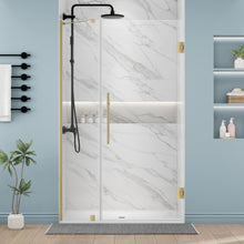 Load image into Gallery viewer, DELAVIN Frameless Hinged Shower Door, Hinged Glass Shower Door with 5/16"(8mm) SGCC Tempered Glass, Bathroom Swing Shower Door with Magnetic Seal Strips