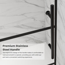 Load image into Gallery viewer, DELAVIN Semi-Frameless Sliding Shower Door with Magnetic Seal Strip, Glass Shower Door with SGCC Tempered Glass