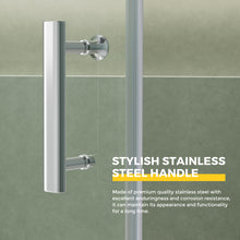 Load image into Gallery viewer, DELAVIN Pivot Frameless Shower Door, Glass Shower Door with Clear SGCC Tempered Glass, Pivot Swing Shower Door in Silver, Single Shower Door Reversible Installation, Magnetic Seal Strip