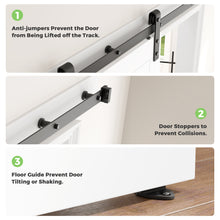Load image into Gallery viewer, DELAVIN Sliding Barn Door with Barn Door Hardware Kit & Floor Guide, White Barn Door with Two-Sided Interior Handles, Waterproof PVC Surface, Modern Barn Door Easy Assembly
