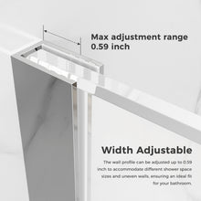 Load image into Gallery viewer, DELAVIN Frameless Hinged Shower Door, Hinged Glass Shower Door with 5/16"(8mm) SGCC Tempered Glass, Bathroom Swing Shower Door with Magnetic Seal Strips