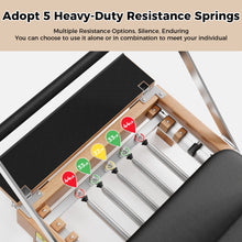 Load image into Gallery viewer, DELAVIN Pilates Reformer Machine, Wooden Pilates Reformer for Home Gym, Pilates Reformer Equipment with Reformer Accessories, Reformer Box and Padded Jump Board for Yoga and Strength Training