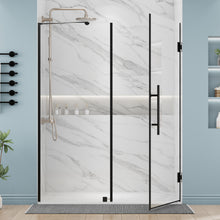 Load image into Gallery viewer, DELAVIN Frameless Hinged Shower Door, Hinged Glass Shower Door with 5/16"(8mm) SGCC Tempered Glass, Bathroom Swing Shower Door with Magnetic Seal Strips