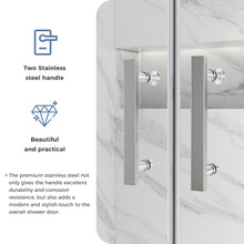 Load image into Gallery viewer, DELAVIN 60" W x 75" H Semi-Frameless Double Sliding Shower Door, Glass Shower Door with Clear Tempered Glass, Water Repellent Shower Door With Magnetic Seal Strip, SGCC Clear Tempered Glass