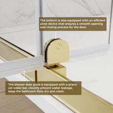 Load image into Gallery viewer, DELAVIN Semi-frameless Pivot Shower Door, Adjustable Swing Glass Shower Door, Water Repellent Shower Door, Black Shower Door With SGCC Clear Tempered Glass, Explosion-Proof Film