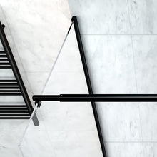 Load image into Gallery viewer, DELAVIN 34 Width x 72 Height Semi-Framed Glass Shower Wall with Explosion-Proof Film Matte Black