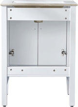 Load image into Gallery viewer, DELAVIN 24 inch Freestanding Wood Bathroom Vanity and Sink Combo with White Rectangle Ceramic Vessel Sink