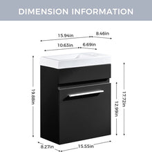 Load image into Gallery viewer, DELAVIN 16 inch Bathroom Vanity and Sink Combo Wall Mounted Vanity Set for Small Space
