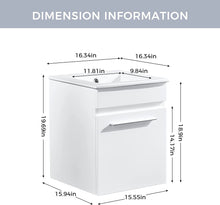Load image into Gallery viewer, DELAVIN 16 inch Wall Mounted Bathroom Vanity Combo with Ceramic Vessel Sink, Storage Cabinet for Small Space
