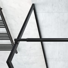 Load image into Gallery viewer, DELAVIN 34" Width x 72" Height Framed Glass Shower Screen with Explosion-Proof Film Matte Black