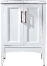 Load image into Gallery viewer, DELAVIN 24 inch Freestanding Wood Bathroom Vanity and Sink Combo with White Rectangle Ceramic Vessel Sink
