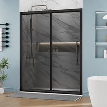 Load image into Gallery viewer, DELAVIN Semi-Frameless Sliding Shower Door with Magnetic Seal Strip, Glass Shower Door with SGCC Tempered Glass