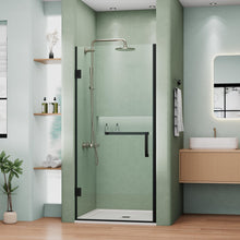 Load image into Gallery viewer, DELAVIN Pivot Frameless Shower Door, Glass Shower Door with Clear SGCC Tempered Glass, Pivot Swing Shower Door in Silver, Single Shower Door Reversible Installation, Magnetic Seal Strip