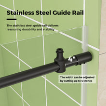 Load image into Gallery viewer, DELAVIN Frameless Shower Door, Black Sliding Shower Door with 1/4" (6mm) Clear SGCC Certified Tempered Glass, Explosion-Proof Film, Stainless Steel Hardware