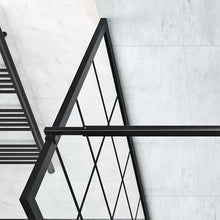 Load image into Gallery viewer, DELAVIN 34 Width x 72 Height Framed Glass Shower Panel with Explosion-Proof Film Matte Black
