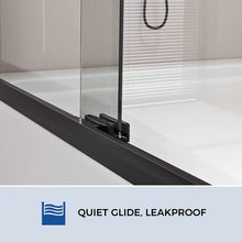 Load image into Gallery viewer, DELAVIN 56-59 Inch Width x 59 Inch Height Semi Frameless Sliding Tub Shower Door, Bypass Bathtub Door