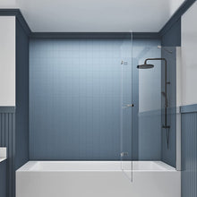 Load image into Gallery viewer, DELAVIN 48 Inch Width x 58 Inch Height Frameless Hinged Tub Door, Glass Door with Explosion-Proof Film