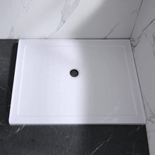 Load image into Gallery viewer, DELAVIN 48 x 36 inch Single Threshold Shower Base, Rectangle Acrylic Shower Pan in Glossy White, Slip Resistant, Center Drain Location