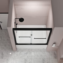 Load image into Gallery viewer, DELAVIN 56-59 Inch Width x 59 Inch Height Semi Frameless Sliding Tub Shower Door, Bypass Bathtub Door