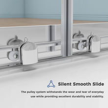 Load image into Gallery viewer, DELAVIN 60" W x 75" H Semi-Frameless Double Sliding Shower Door, Glass Shower Door with Clear Tempered Glass, Water Repellent Shower Door With Magnetic Seal Strip, SGCC Clear Tempered Glass