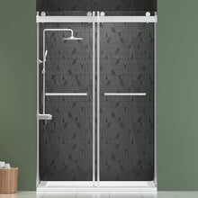 Load image into Gallery viewer, DELAVIN 44-48 Inch Width x 75 Inch Height Frameless Shower Door, 5/16" Clear Tempered Glass, Double Sliding Shower Door with Square Rail