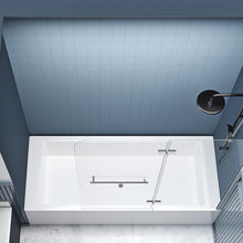 Load image into Gallery viewer, DELAVIN 48 Inch Width x 58 Inch Height Frameless Hinged Tub Door, Glass Door with Explosion-Proof Film