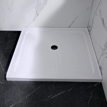 Load image into Gallery viewer, DELAVIN 36 x 36 Inch Single Threshold Shower Base Glossy White, Slip Resistant, Center Drain Location, Square Acrylic Shower Pan