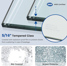 Load image into Gallery viewer, DELAVIN 44-48 Inch Width x 75 Inch Height Frameless Shower Door, 5/16" Clear Tempered Glass, Double Sliding Shower Door with Square Rail